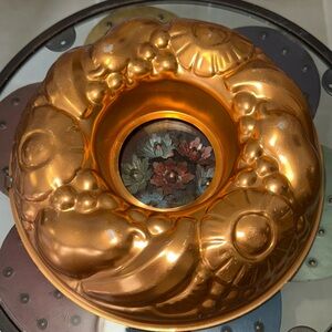 Vintage Copper Metal Bundt Mold..